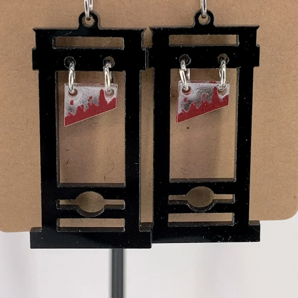 Guillotine Halloween Acrylic Drop & Dangle Earrings Fashion Jewelry